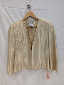 Carlisle Style 105830 Women&rsquo;s Blazer Jacket, Champagne, Size 8, Silk Blend, Sample, $455 Retail<br/><br/>(Sp-16)