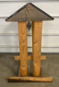 Freestanding Wooden Saddle StandStand Sturdy Construction, 41" Tall