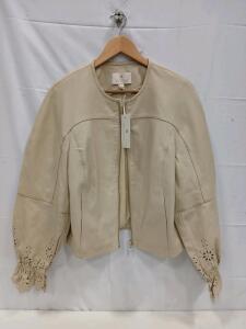 Etcetera Milano Women's Leather Jacket, Size 10, Light Beige, Lamb Leather, New with Tags<br/><br/>(Sp-16)
