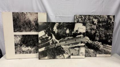 Vietnam War USAF RF-101 Voodoo Reconnaissance Photo Prints&mdash;Camouflaged Train, Burning Truck, Set of 3