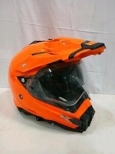 AFX FX-41 DS Dual Sport Helmet Large Orange/Black, DOT, Sun Visor, Quick-Release Buckle