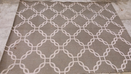 Brown Jordan Studio Outdoor/Indoor Area Rug, 7'10" x 10', Polypropylene, Chain Link Pewter
