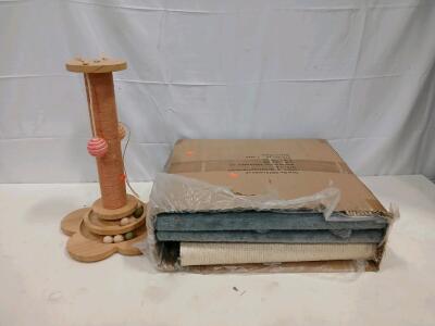 PAWZ Road 34-Inch Cat Tree, AMT0140GY-LF, Sisal Scratching Post, Toys, Gray, 2 Levels<br/><br/>(Sp-6)