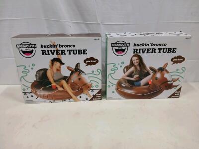BigMouth Inc Buckin&rsquo; Bronco River Tube 60"x43" Inflatable, Mesh Seat, Cup Holder, Ages 8+<br/><br/>(Sp-12)