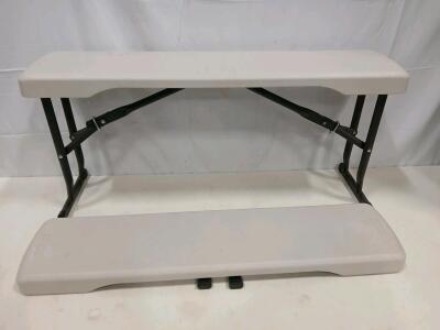 Lifetime 6 ft Folding Plastic Bench, Powder-Coated Steel Frame, 900 lb Capacity, Indoor/Outdoor<br/><br/>(Sp-5)