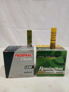 Federal 20 Ga 2-3/4" 1oz #6 Lead, Remington 20 Ga 3" 1oz #4 Steel Magnum Shotgun Shells