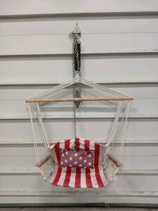 American Flag Hanging Hammock Chair with Padded Seat and Mounting Hardware(Sp-18)