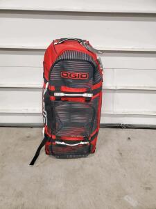 OGIO Rig 9800 SLED Wheeled Gear Bag, 123L, Red/Black, Heavy Duty Wheels, 34" x 16.5" x 15.25"