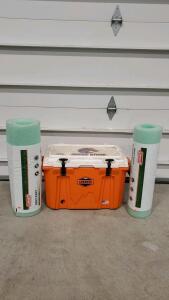 Cordova 48 Qt Boise State Cooler + 2 Coleman Rest Easy Camping Pads Outdoor Bundle