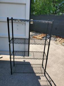Black 4-Shelf Metal Wire Shelving Rack, 36" x 14" x 54", 300 lbs per Shelf Capacity