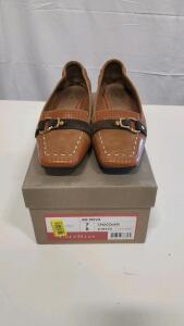 Cole Haan Air Treva Loafers Size 7B Chocolate Leather Buckle Nike Air Sole D18574