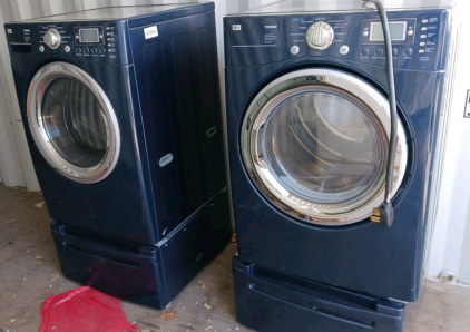 LG Tromm Front-Load Electric Dryer, 7.4 cu. ft., Dark Blue, Steam Fresh, Sensor Dry And Washer