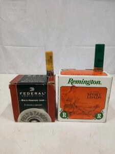 Remington 12 Gauge 2.75" Sport Load 1oz #8 & Federal 20 Gauge 2.75" 7/8oz #7.5 Shotshells, 25 Rounds/Box