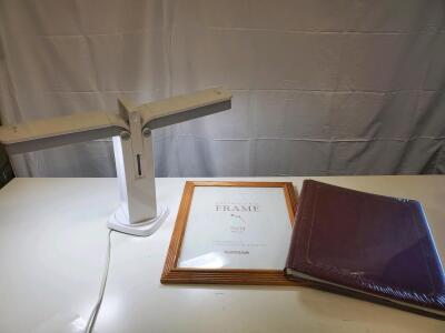 OttLite 13W Folding Task Lamp, White, Adjustable Height, Portable Design