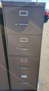Anderson Hickey 4-Drawer Vertical Steel Filing Cabinet, Locking, Brown, Letter Size, USA Made