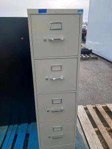 HON 510 Series 4-Drawer Vertical Filing Cabinet, Light Gray, 52" x 15" x 25"
