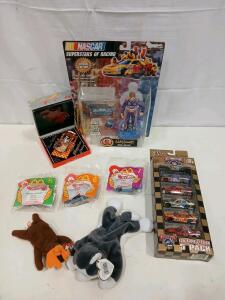 NASCAR Racing Champions 50th Anniversary 5-Pack, Dale Jarrett Figure, McDonald&rsquo;s Hot Wheels, Beanie Babies