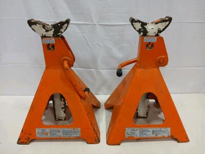 6 Ton Heavy Duty Jack Stands, Pair, Jiangsu, Steel, Ratchet Lock, Orange, 12,000 lb Capacity(Sp-11)