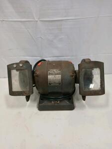 Dunlap 1/4 HP Bench Grinder, SR14E, 3450 RPM, 6" Wheels, Wire Brush, Sears Roebuck USA, UL Listed(Sp-11)