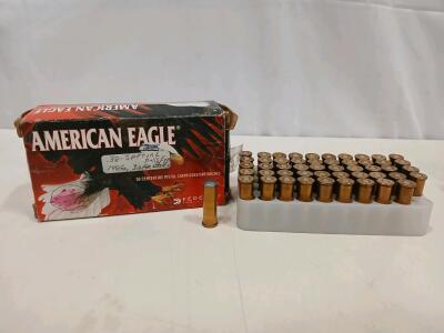 .38 Special 148gr Handloaded Lead Wadcutter, 50 Rounds, Bullseye 3.0gr, American Eagle Box