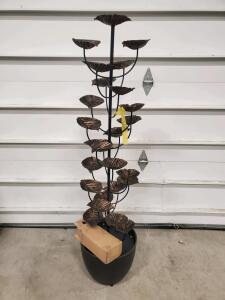 Freestanding Metal Leaf Cascade Indoor/Outdoor Decorative Water Fountain