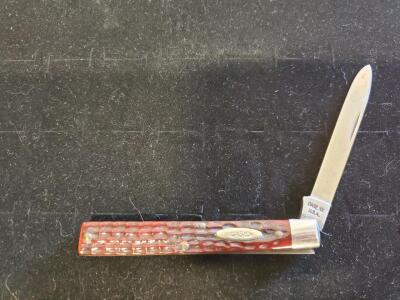 Case XX Folding Knife, Single-Blade, Red Jigged Bone Handle, Clip Point, USA Made