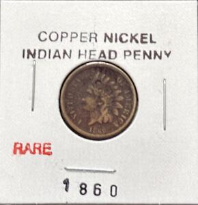 1860 Indian Head Penny, Copper-Nickel, U.S. One Cent, Circulated, No Mint Mark