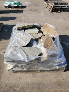 Pallet of Mixed Natural Flagstone, 1-2" Thick, Covers ~200 Sq Ft, Irregular Shapes, Stone Slabs