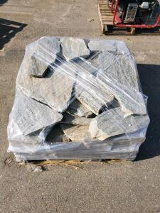 Pallet of Gray Flagstone, 3,000&ndash;4,000 lbs, Covers 180&ndash;220 sq ft, Assorted Sizes, Serial 4636