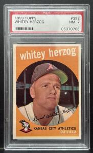 1959 Topps #392 Whitey Herzog PSA 7 NM Baseball Card