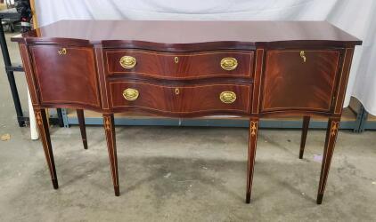 Hickory White American Masterpiece Hepplewhite Style Sideboard, Mahogany, Satinwood Inlay, 66" Wide