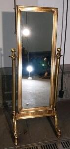Traditional Victorian-Style Gold Cheval Mirror with Tilting Feature