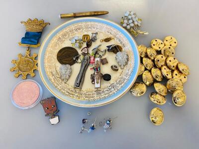 1951 Illinois Central Railroad 100 Years Commemorative Bronze Medal, 1.40" diameter, Antique Buttons, Earrings And More