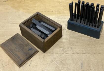 Vintage Crucible REX AAA HSS Tool Bits in Wood Box & 20-Piece Center Punch Set