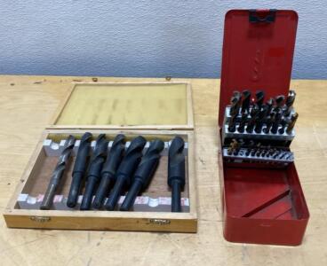 Twist Drill Bit Sets with Wooden and Metal Cases, Various Sizes