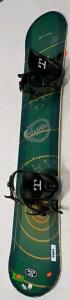 GNU Street Series Snowboard 153cm with Bent Metal Bindings, Freestyle/All-Mountain, Green/White