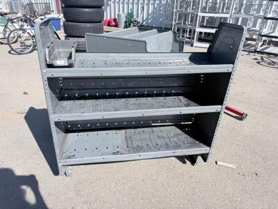 Commercial Van Shelving Unit, 3 Steel Shelves, 42" W x 13.5" D x 44" H, 250 lbs Capacity per Shelf
