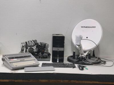(1) Winegard Satellite, (1) HP Computer Tower, (1) Brother SX-4000 Electronic Typewriter, & More!