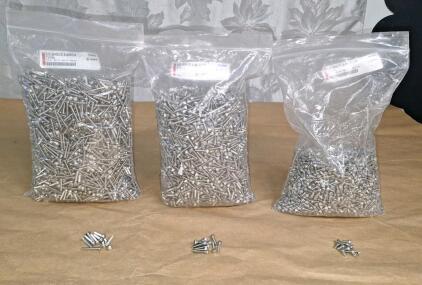 (1) 100+ Count Bag Of 4-40 x 3/4" Stainless Steel Hex Round Head Machine Screws, (1) 100+ Count Bag Of 4-40 x 1/2" Stainless Steel Hex Flat Round Head Machine Screws & (1) 100+ Count Bag Of 4-40 x 1/4" Stainless Steel Hex Flat Round Head Machine Screws