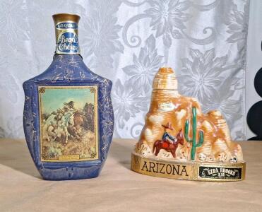 (1) Vintage Jim Beam's Choice Americana "The Buffalo Hunt" Decanter & (1) Vintage Ezra Brooks Arizona Decanter