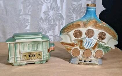 (1) Vintage Jim Beam San Francisco Cable Car Decanter & (1) Vintage Jim Beam Liberty Decanter