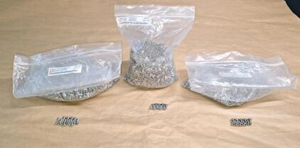 (1) 100+ Count Bag Of M4 x 12 Stainless Steel Phillips Round Head Machine Screws, (1) 100+ Count Bag Of M4 x 10 Stainless Steel Hex Round Head Machine Screws & (1) 100+ Count Bag Of M4 x 10 Stainless Steel Phillips Round Head Machine Screws