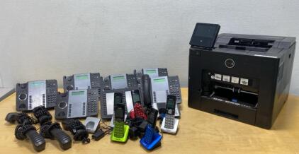 Cisco Desk Phones (8) + VTech Cordless Handsets (5) & Dell C2660DN Color Laser Printer Lot ( Unable to Test Items )