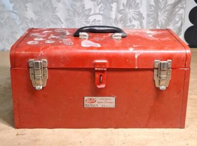 (1) Metal Toolbox W/ Assorted Sprinkler Repair Parts