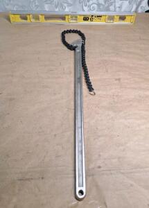 (1) Mac Tools WC24 - 24" Chain Wrench & (1) 24" Level