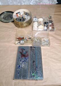 Lot Of Assorted Cosmetic Jewelry & Jewelry Making Supplies