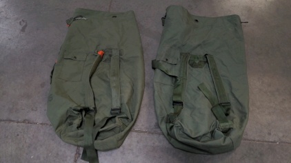 (2) Green Canvas Army Packs