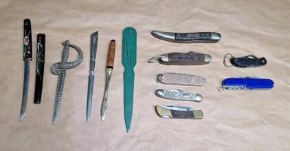 (5) Vintage Letter Openers & (5) Vintage Pocket Knives