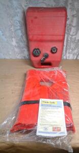 (1) Type II Universal Adult Life Vest & (1) 6.5-Gallon Portable Marine Fuel Tank