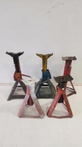 (2) 2-Ton Jack Stands (3) Matching Jack Stands Unknown Capacity